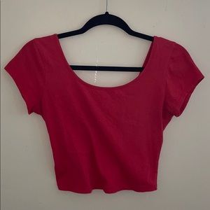 Basic Red Crop Top with Twisted Back